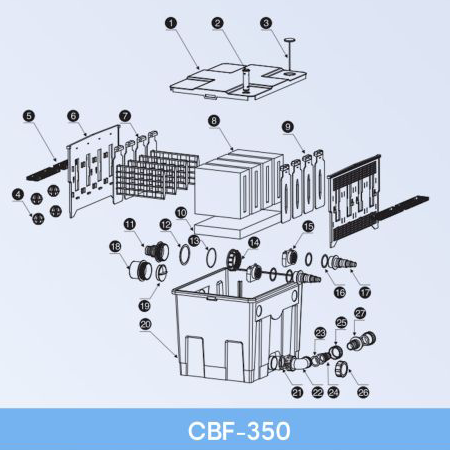 Гравитационный биофильтр SunSun CBF-350 для пруда до 12 000 л Изображение