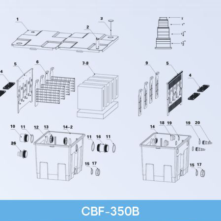 Гравитационный биофильтр SunSun CBF-350 для пруда до 12 000 л Изображение