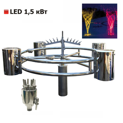 Світлодіодний плаваючий LED фонтан EBARA PFF-600 1,5 кВт, 220 V (нержавіюча сталь) Зображення