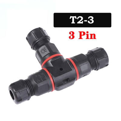 З'єднувач кабелю Ip68 (конектор 5-12 мм) T2-3-B 3pin 3-х жильний Зображення