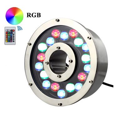 Світильник підводний 24W RGB IP68 для фонтану на форсунку професійний Ecolend Зображення
