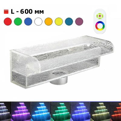 Акриловий кольоровий LED водоспад HUIQUI HQ-WFL600-RE (ширина 60 см) Зображення