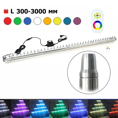 Водоспад із сталі кольоровий LED HUIQUI HQ-WFC-300-3000RE (ширина 30-300 см) Зображення