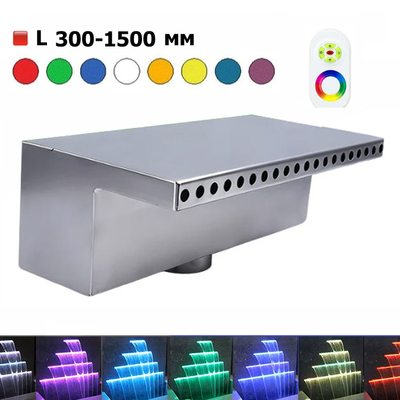 Водоспад із сталі кольоровий LED HUIQUI HQ-WFH-300-1500RE (ширина 30-150 см) Зображення