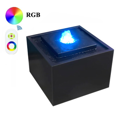 Фонтан-куб із нержавіючої сталі LED HUIQUI YQ500 (з LED підсвічуванням) Зображення