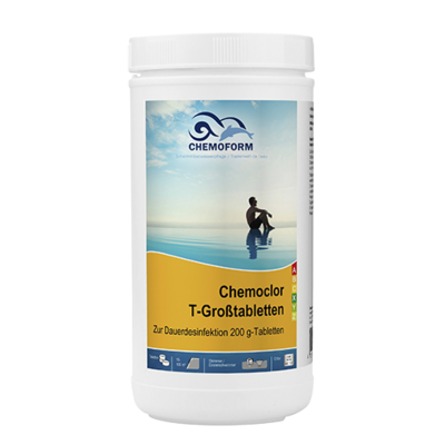 Chemochlor-T-Großtabletten длительный хлор в таблетках по 200 г для обеззараживания воды в бассейне 1кг Изображение