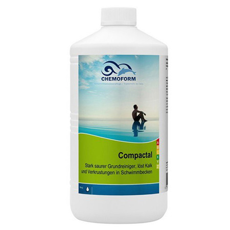 Compactal (жидкий). Кислотный высокоэффективный очиститель ватерлинии для стационарных  бассейнов 1 л. Изображение