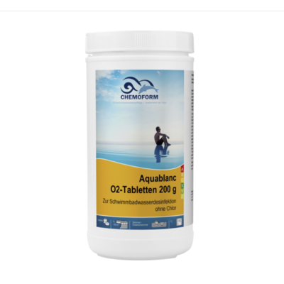 Активный кислород Chemoform Aquablanc O2 Sauerstofftabletten (таблетки 20 г) бесхлорное обеззараживающее средство, 1 кг Изображение