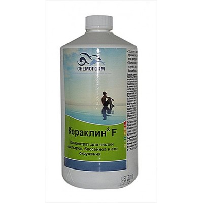 Keraclin F (жидкий). Кислотный высокоэффективный очиститель  для закрытых бассейнов 1 л. Изображение