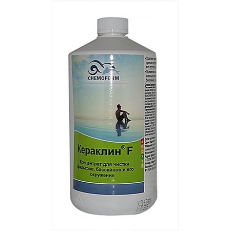 Keraclin F (жидкий). Кислотный высокоэффективный очиститель  для закрытых бассейнов 1 л. Изображение