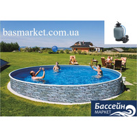 Каркасный Бассейн Azuro, цвет Stone (Камень), с пленкой Lagoon, 4,6 х 1.2м Изображение