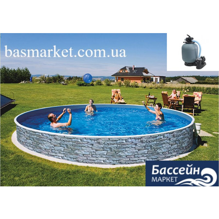 Каркасный Бассейн Azuro, цвет Stone (Камень), с пленкой Lagoon, 5 х 1.2м Изображение