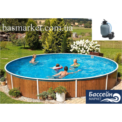 Каркасный Бассейн Azuro 402 DL, цвет Wood (Дерево) Пленка Mosaic, 4.6 х 1.2м Изображение