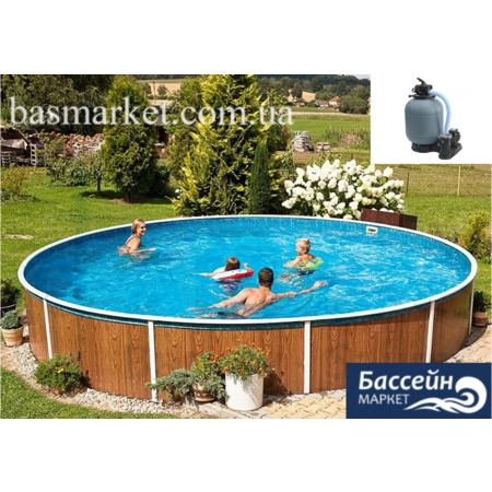 Каркасный Бассейн Azuro 402 DL, цвет Wood (Дерево) Пленка Mosaic, 4.6 х 1.2м Изображение