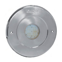 Подводный светодиодный прожектор для бассейна, 4 цвета/16 диодов, 24V/DC, RGBW, 5500LM, 5м кабеля 2х1,5мм2  Ø -270 мм. Изображение