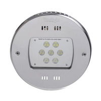 Подводный светодиодный прожектор для бассейна, 4 ЦВЕТА/28 ДИОДОВ, 24V/DC, 6000К, дневной белый свет, 5м кабеля 2Х1,5 мм2. Ø- 270 мм. Изображение