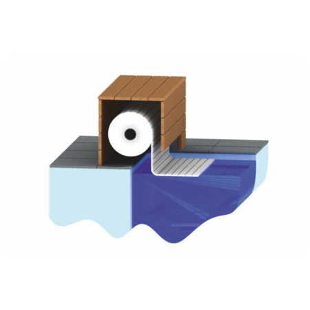 AquaTop - жалюзийное покрытие для бассейна, TOP MOUNT, Надводное расположение Изображение