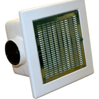 Донный слив для  пленочных коммерческих бассейнов 480x480mm 94 m3/час, пластик, нерж.накладка AISI 304, подключение 200 мм. Изображение