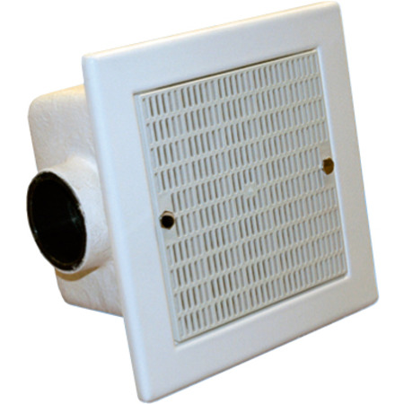 Донный слив для пленочных коммерческих бассейнов 250x250mm 40 m3/час, пластик, подключение 110 мм. Изображение